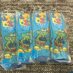 Puket Kids' Blue Crocodile Socks